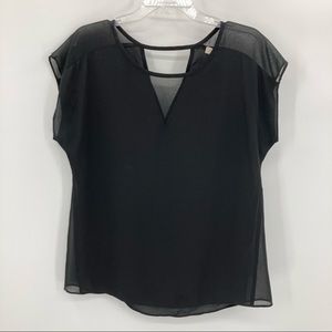 Banana Republic Heritage Black Semi Sheer Blouse